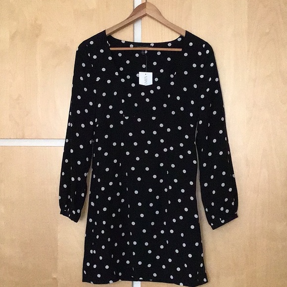 Intermix Silk Polka Dot Mini Dress Tunic Sz 0 XS - Picture 5 of 12